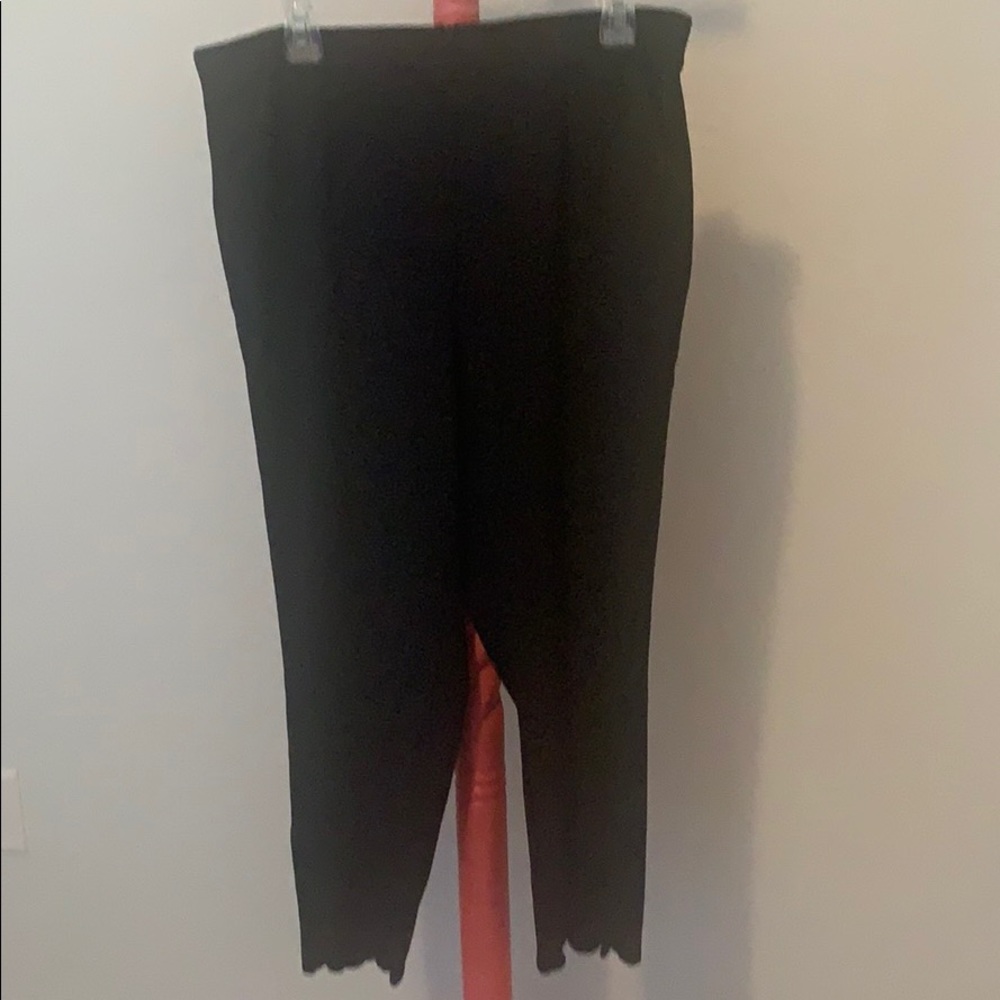 Black Dress Pants with Scalloped Bottom